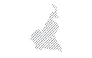Stylized linear map of Cameroon in minimalistic style. illustration of the map of the country. vector