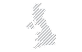 Stylized linear map of United Kingdom in minimalistic style. illustration of the map of the country. vector
