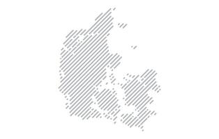 Stylized linear map of Denmark in minimalistic style. illustration of the map of the country. vector