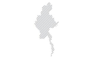 Stylized linear map of Myanmar in minimalistic style. illustration of the map of the country. vector