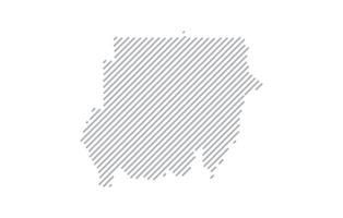Stylized linear map of Sudan in minimalistic style. illustration of the map of the country. vector