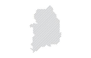 Stylized linear map of South Korea in minimalistic style. illustration of the map of the country. vector
