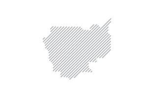 Stylized linear map of Cambodia in minimalistic style. illustration of the map of the country. vector