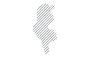 Stylized linear map of Tunisia in minimalistic style. illustration of the map of the country. vector