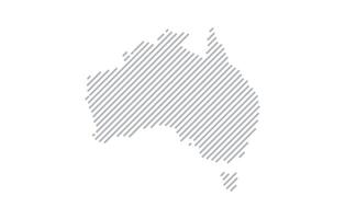 Stylized linear map of Australia in minimalistic style. illustration of the map of the country. vector