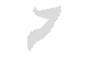 Stylized linear map of Somalia in minimalistic style. illustration of the map of the country. vector