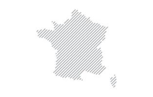 Stylized linear map of France in minimalistic style. illustration of the map of the country. vector