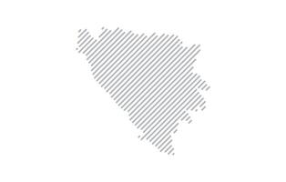 Stylized linear map of Bosnia and Herzegovina in minimalistic style. illustration of the map of the country. vector