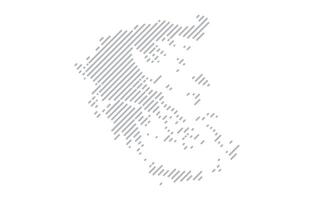 Stylized linear map of Greece in minimalistic style. illustration of the map of the country. vector