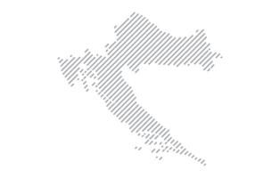 Stylized linear map of Croatia in minimalistic style. illustration of the map of the country. vector