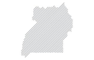 Stylized linear map of Uganda in minimalistic style. illustration of the map of the country. vector