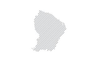 Stylized linear map of French Guiana in minimalistic style. illustration of the map of the country. vector