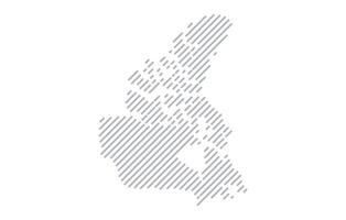Stylized linear map of Canada in minimalistic style. illustration of the map of the country. vector