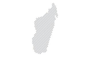 Stylized linear map of Madagascar in minimalistic style. illustration of the map of the country. vector
