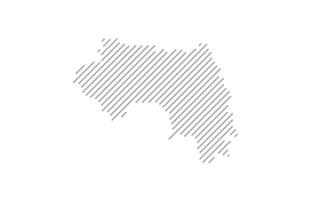 Stylized linear map of Guinea in minimalistic style. illustration of the map of the country. vector
