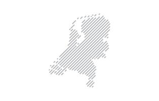 Stylized linear map of Netherlands in minimalistic style. illustration of the map of the country. vector
