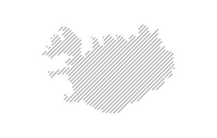 Stylized linear map of Iceland in minimalistic style. illustration of the map of the country. vector