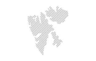 Stylized linear map of Svalbard in minimalistic style. illustration of the map of the country. vector