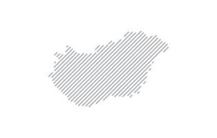 Stylized linear map of Hungary in minimalistic style. illustration of the map of the country. vector