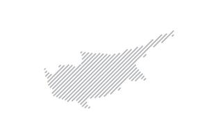 Stylized linear map of Cyprus in minimalistic style. illustration of the map of the country. vector