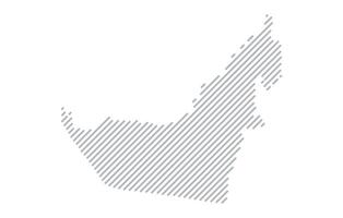 Stylized linear map of United Arab Emirates in minimalistic style. illustration of the map of the country. vector