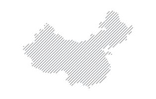 Stylized linear map of China in minimalistic style. illustration of the map of the country. vector