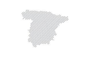 Stylized linear map of Spain in minimalistic style. illustration of the map of the country. vector