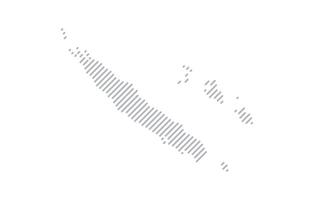 Stylized linear map of New Caledonia in minimalistic style. illustration of the map of the country. vector