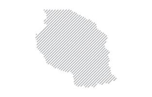 Stylized linear map of Tanzania in minimalistic style. illustration of the map of the country. vector