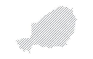 Stylized linear map of Niger in minimalistic style. illustration of the map of the country. vector