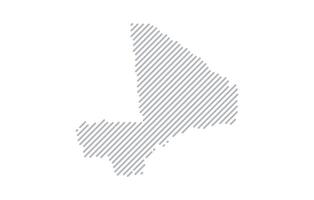 Stylized linear map of Mali in minimalistic style. illustration of the map of the country. vector