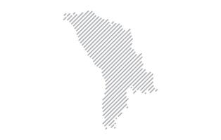 Stylized linear map of Moldova in minimalistic style. illustration of the map of the country. vector