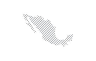 Stylized linear map of Mexico in minimalistic style. illustration of the map of the country. vector