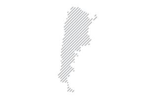 Stylized linear map of Argentina in minimalistic style. illustration of the map of the country. vector