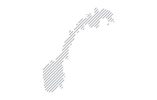 Stylized linear map of Norway in minimalistic style. illustration of the map of the country. vector