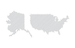 Stylized linear map of United States of Americain minimalistic style. illustration of the map of the country. vector