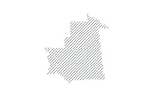 Stylized linear map of Mauritania in minimalistic style. illustration of the map of the country. vector