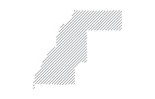 Stylized linear map of Western Sahara in minimalistic style. illustration of the map of the country. vector