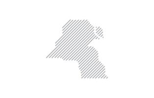 Stylized linear map of Kuwait in minimalistic style. illustration of the map of the country. vector