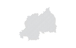 Stylized linear map of Rwanda in minimalistic style. illustration of the map of the country. vector