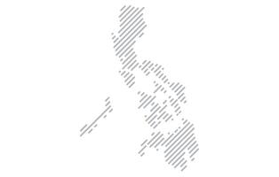 Stylized linear map of Philippines in minimalistic style. illustration of the map of the country. vector
