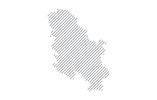 Stylized linear map of Serbia in minimalistic style. illustration of the map of the country. vector