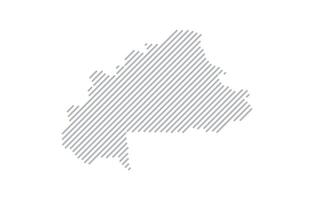 Stylized linear map of Burkino Faso in minimalistic style. illustration of the map of the country. vector
