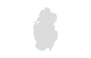 Stylized linear map of Qatar in minimalistic style. illustration of the map of the country. vector
