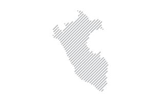 Stylized linear map of Peru in minimalistic style. illustration of the map of the country. vector