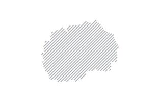 Stylized linear map of North Macedonia in minimalistic style. illustration of the map of the country. vector