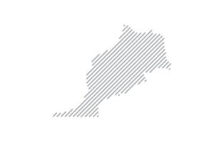 Stylized linear map of Morocco in minimalistic style. illustration of the map of the country. vector