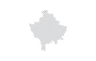 Stylized linear map of Kosovo in minimalistic style. illustration of the map of the country. vector