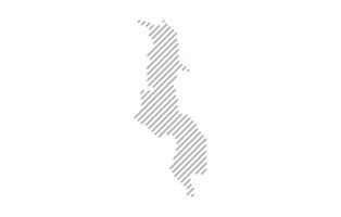 Stylized linear map of Malawi in minimalistic style. illustration of the map of the country. vector