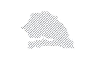 Stylized linear map of Senegal in minimalistic style. illustration of the map of the country. vector